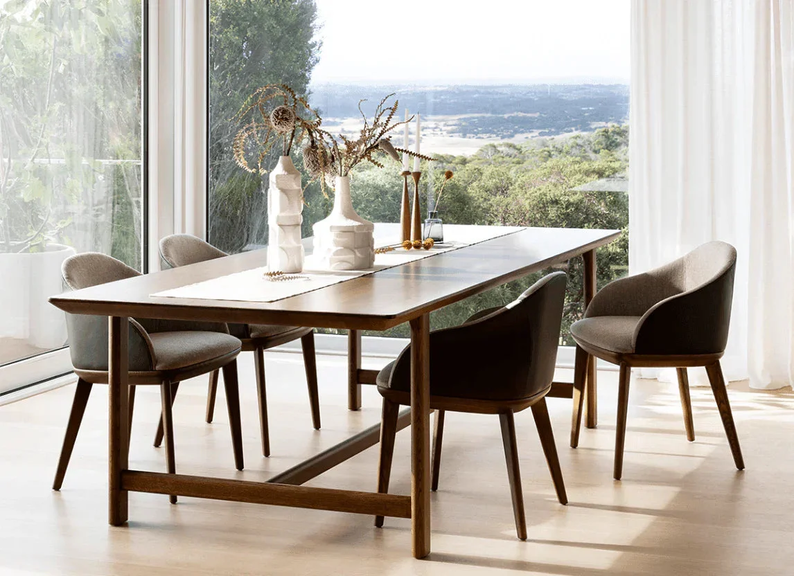 Otway Trestle Table 255cm in Light Walnut - Image 6